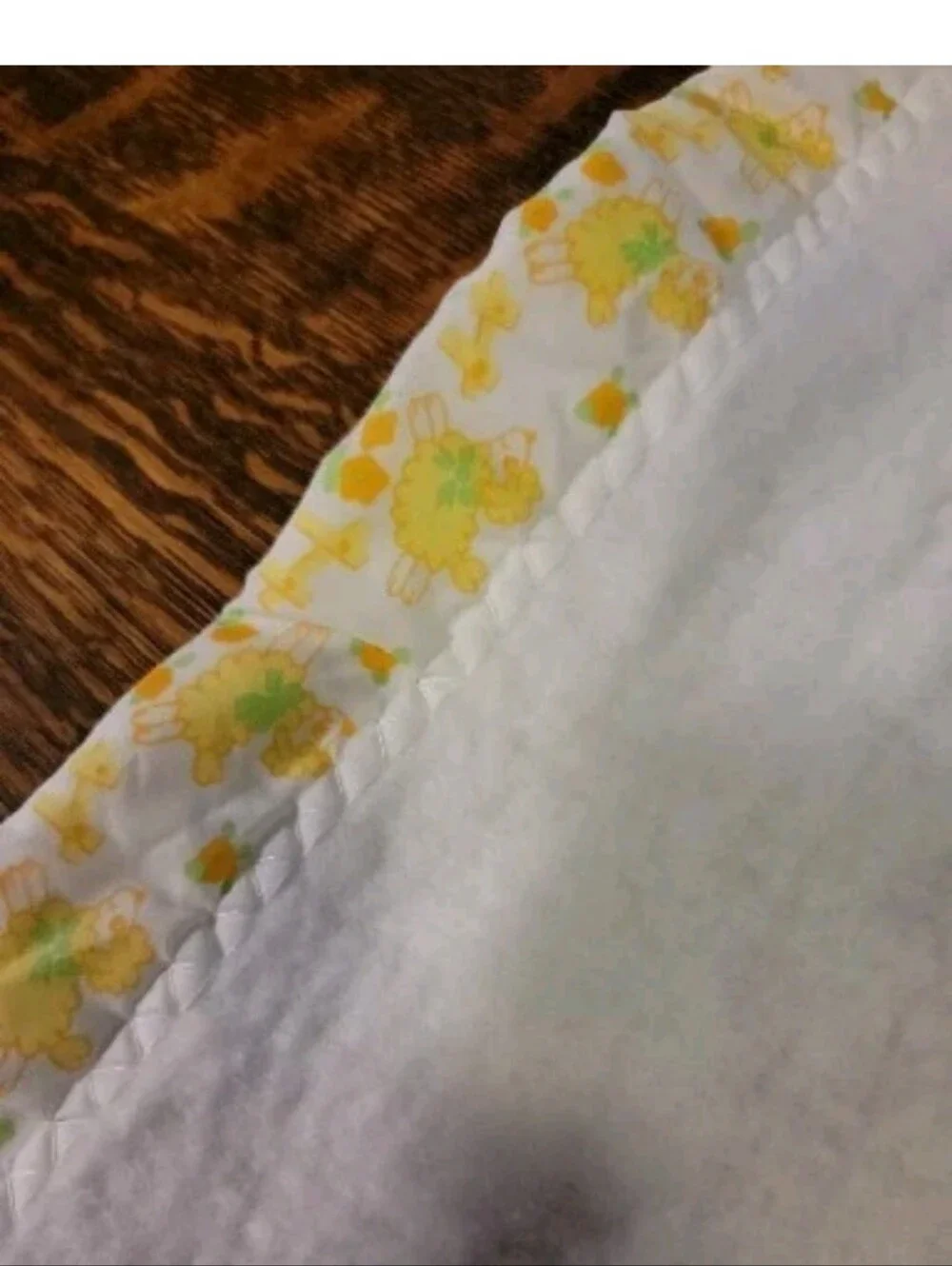Vintage Baby Blanket Satin Trim Cotton Muslin 39